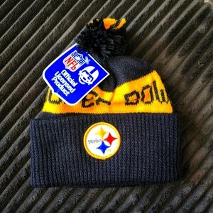 Vintage 1970 Super Bowl NFL Steelers Black and Yellow knit Beanie